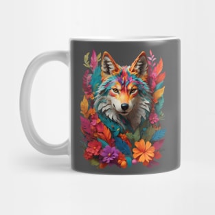 Colorful Rainbow Fox Mug